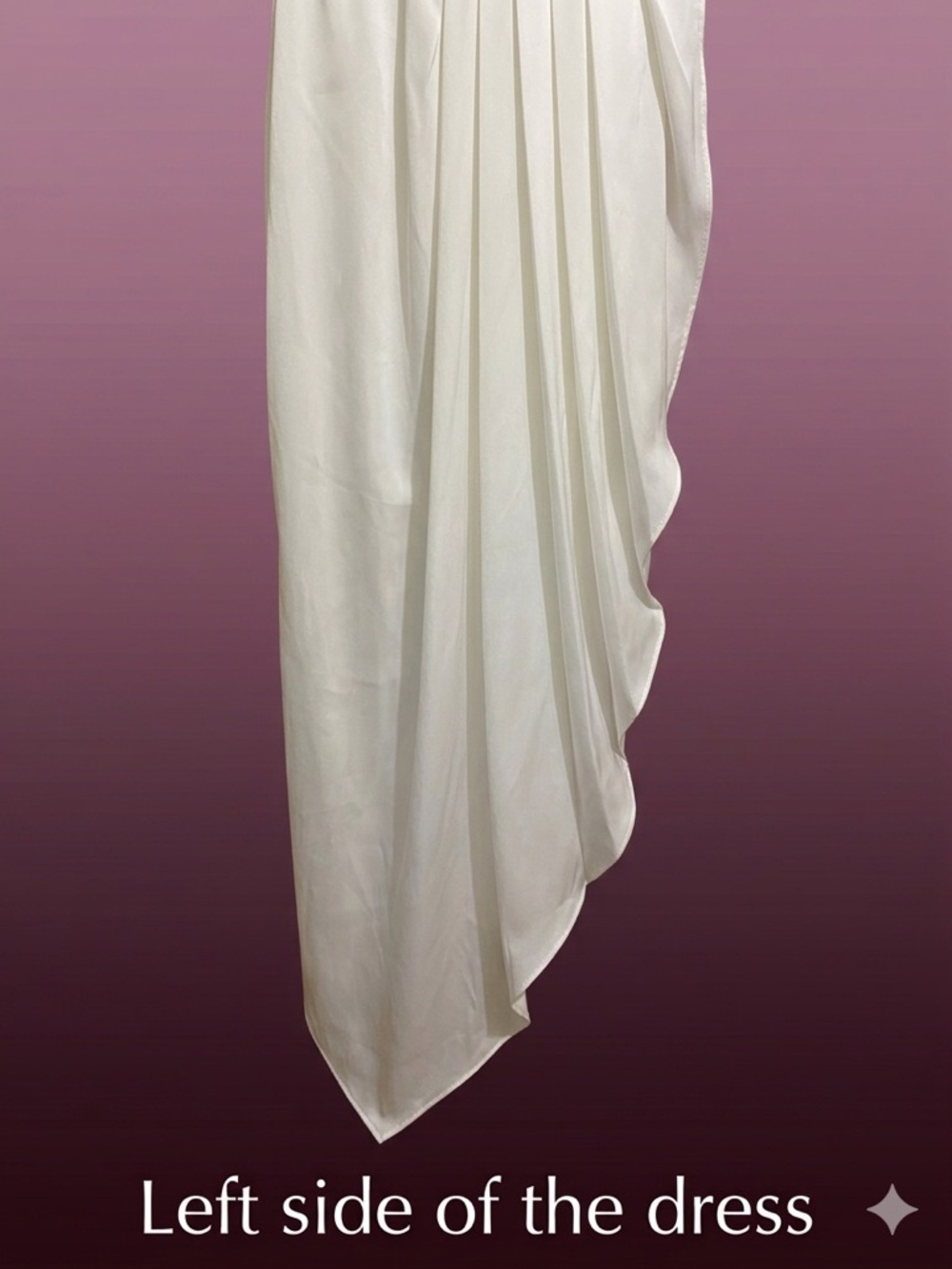 White One-Shoulder Ruffle Lulu’s Wedding Dress - Picture 3 of 4